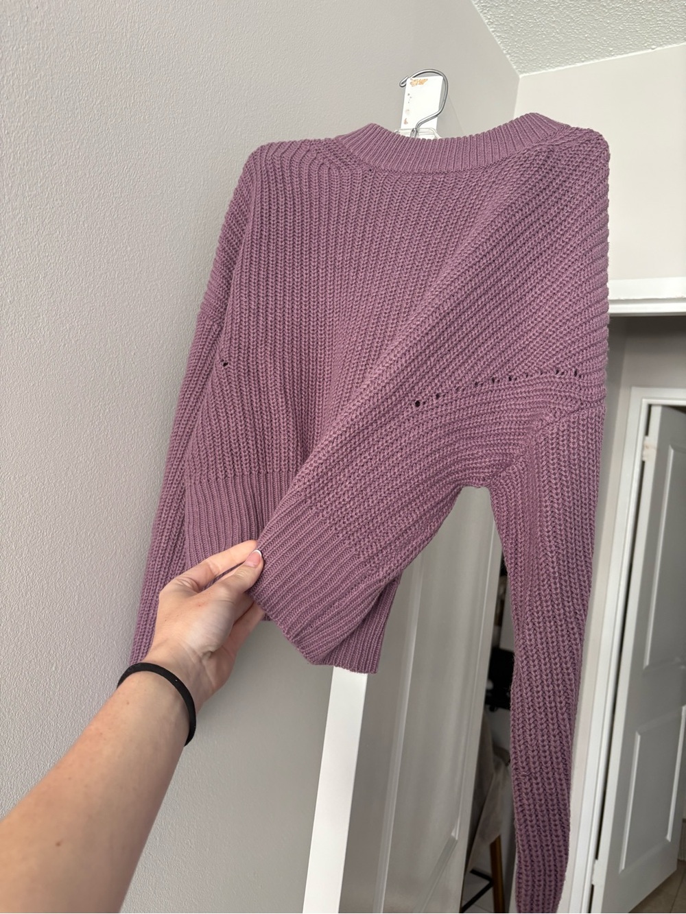 Garage Mauve Ribbed Crewneck Sweater